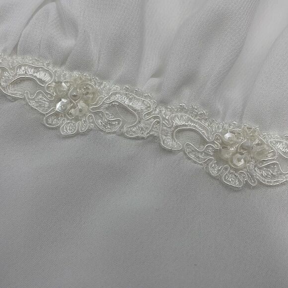 White jones New York slip dress with lace and pearl details - Picture 6 of 13
